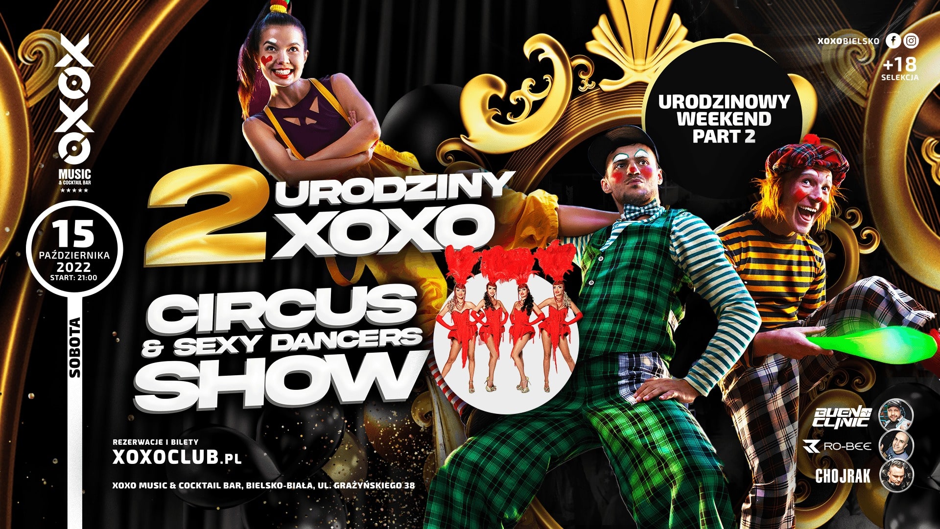 2 URODZINY XOXO | CIRCUS & SEXY DANCERS SHOW | Sb. 15.10