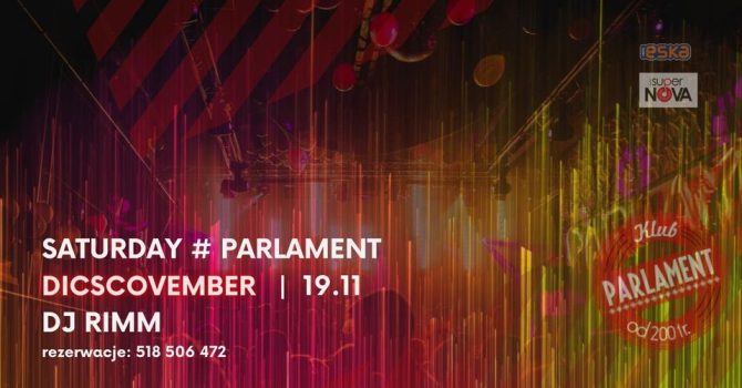 Saturday # Parlament | Discovember | 19.11 | Dj Rimm