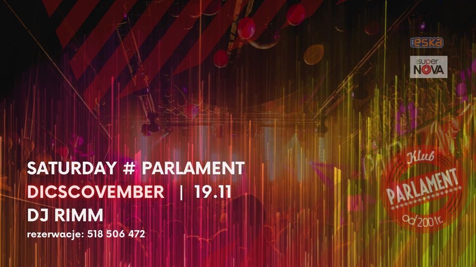 Saturday # Parlament | Discovember | 19.11 | Dj Rimm