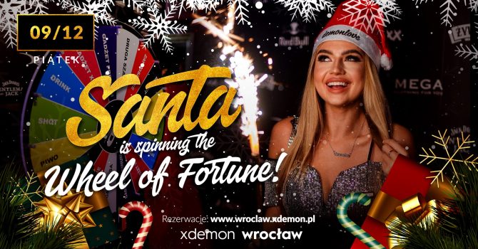 Santa is spinning the Wheel of Fortune!