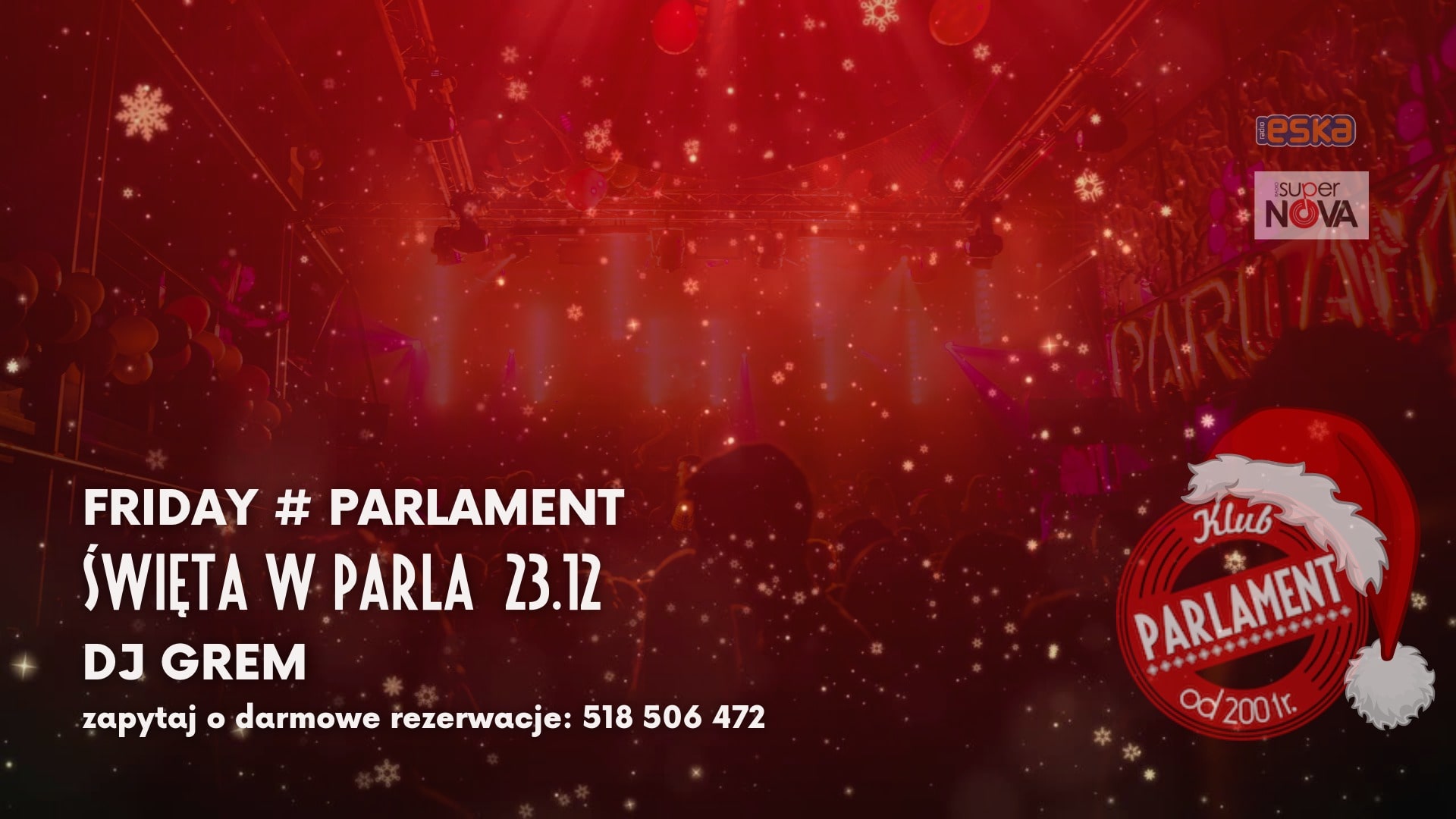 Friday # Parlament | Święta w Parla! | 23.12 | DJ Grem