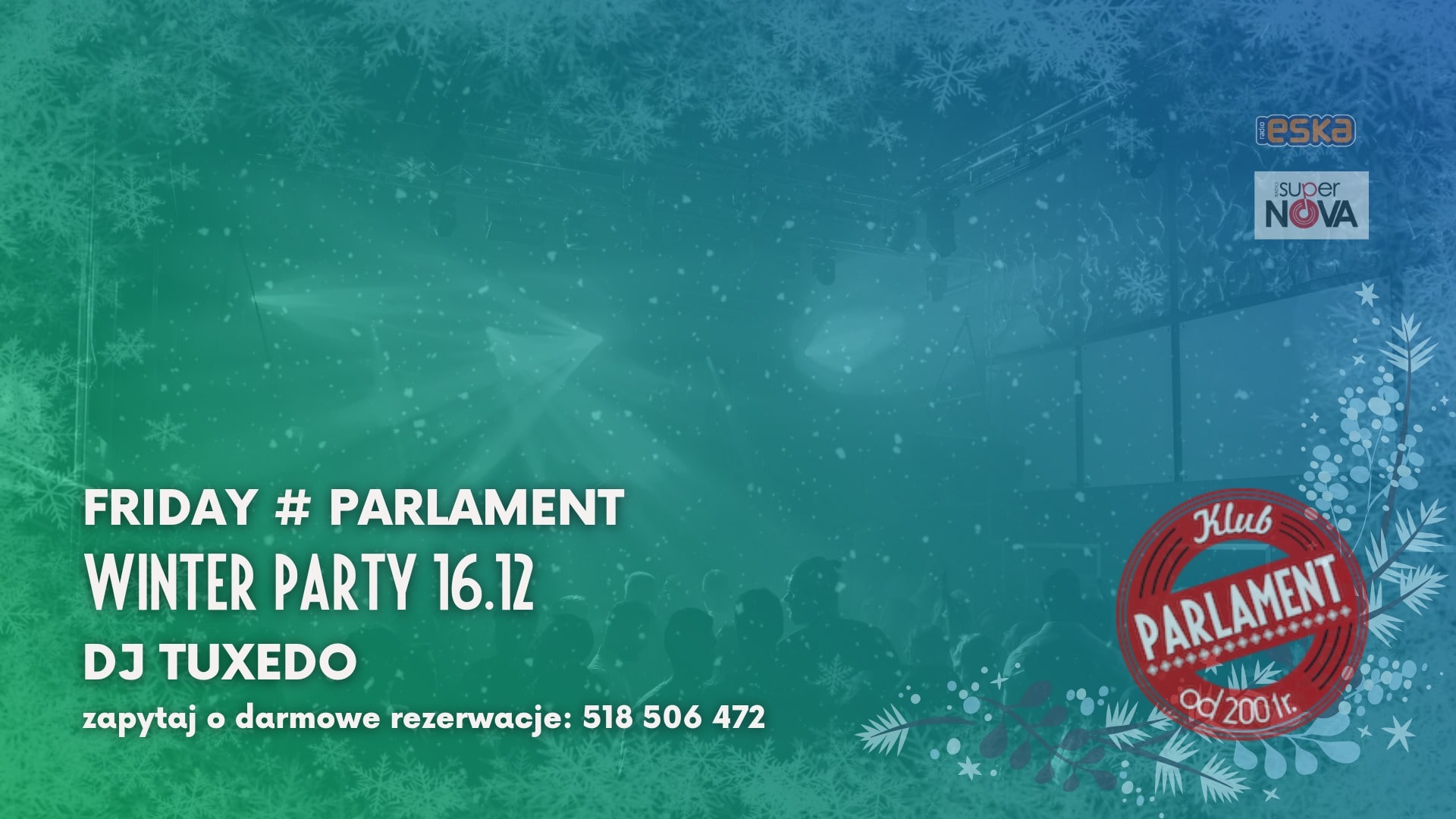 Friday # Parlament | Winter Party | 16.12 | Dj Tuxedo |