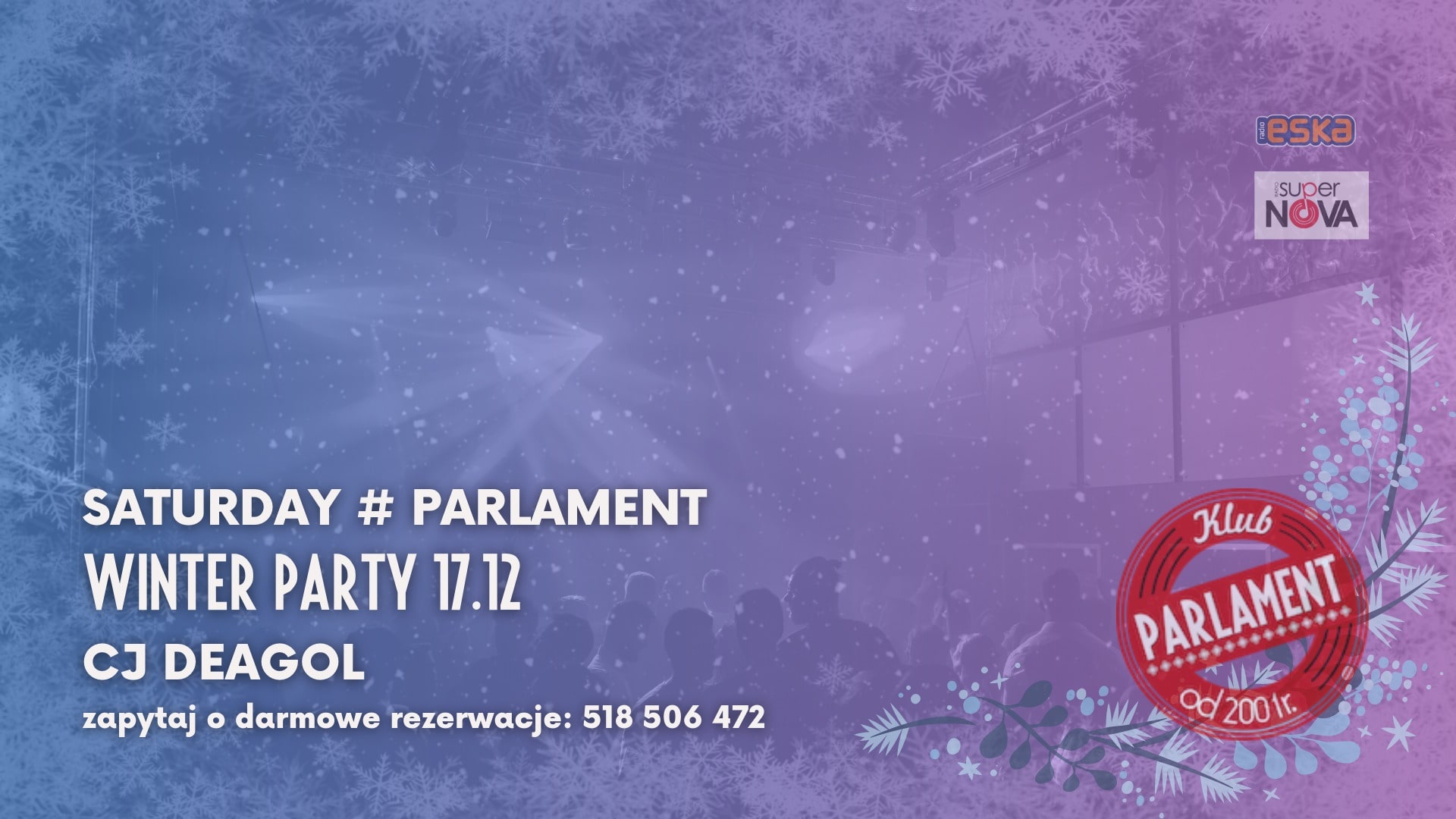 Saturday # Parlament | Winter Party | 17.12 | Cj Deagol