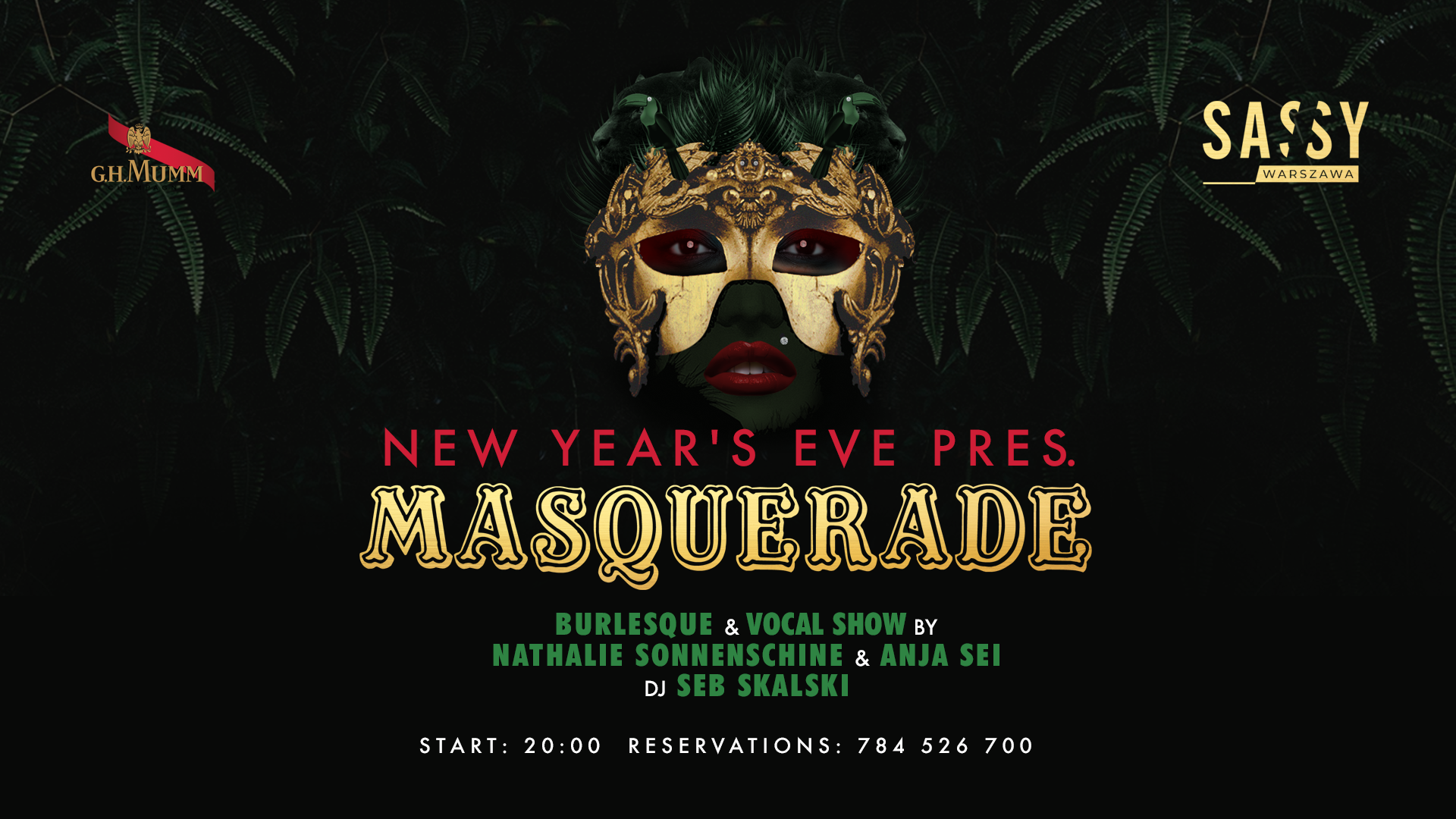SASSY New Year’s Eve pres. Masquerade