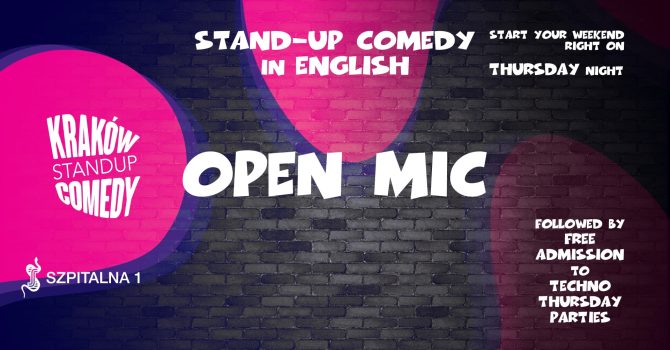 Standup Comedy in English – Open Mic Night @ Szpitalna 1