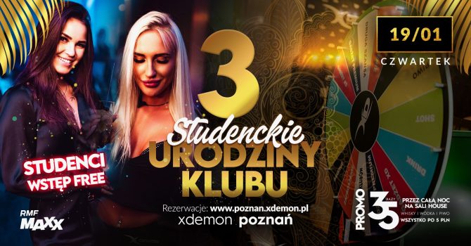 3 Studenckie Urodziny Klubu!