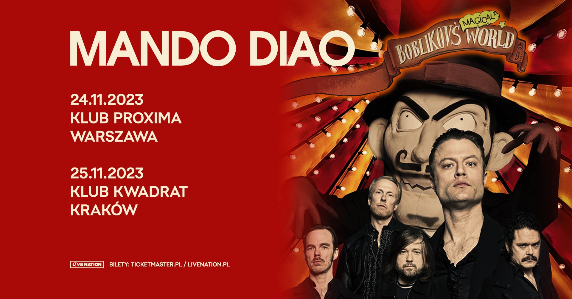 Mando Diao – Boblikov’s Magical World Tour 2023 – Warszawa – Klub Proxima, 24.11.2023