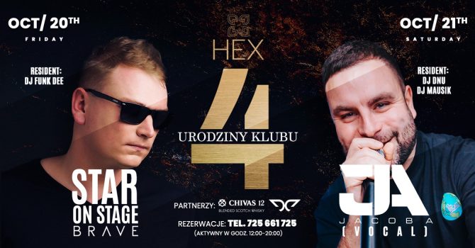 CZWARTE URODZINY HEX CLUB | PIĄTEK 20/10