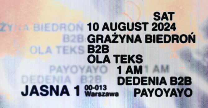 J1 | Grażyna Biedroń b2b Ola Teks, 1 AM, Dedenia b2b PayoYayo